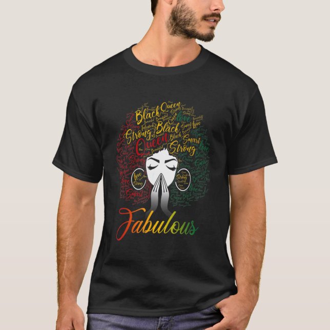 Camiseta El 10 de junio Fabulous Strong Smart Black Queen A (Anverso)