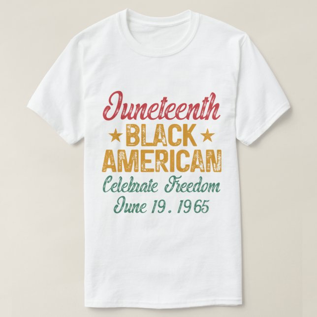 Camiseta El 10 de junio los estadounidenses negros celebrar (Diseño del anverso)