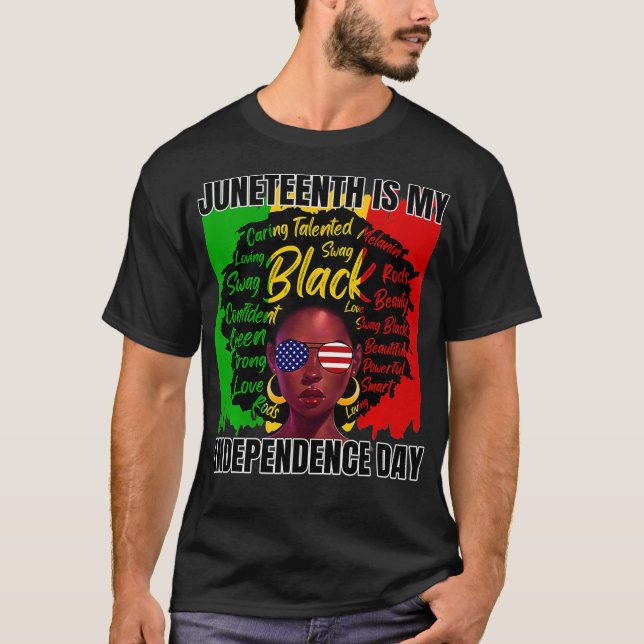 Camiseta El 11 de junio es mi Día de la Independencia Afro  (Anverso)