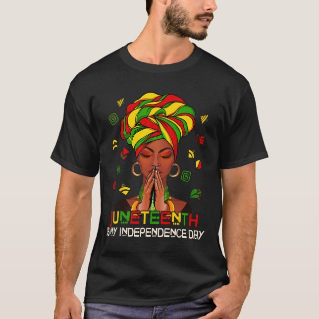 Camiseta El 11 de junio es mi Día de la Independencia Afro  (Anverso)