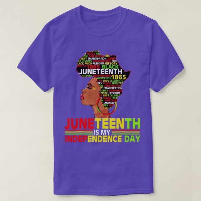 Camiseta El 18 de junio es mi independencia 4.ª mujer negra (Diseño del anverso)