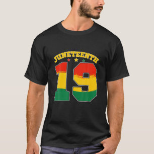 Camiseta El 19 de junio retro la libertad africana en negro