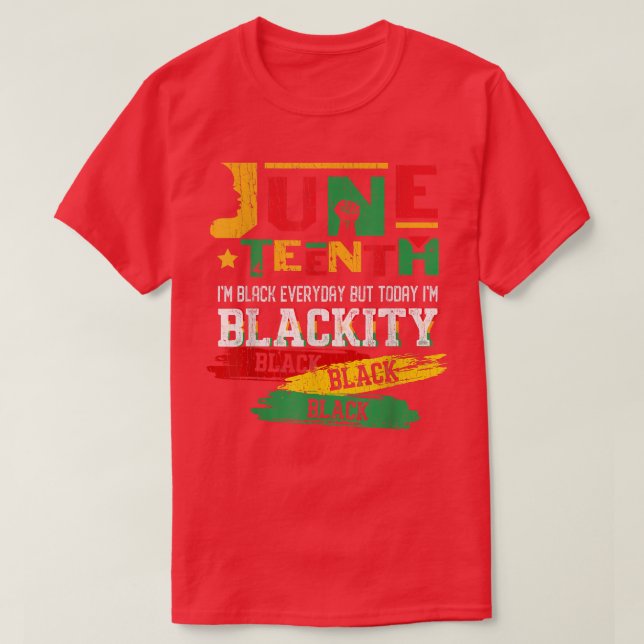 Camiseta El 19 de junio soy el poder negro negro negro afri (Diseño del anverso)