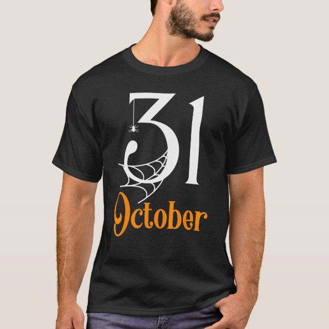 Camiseta El 31 De Octubre Famoso Halloween Spider Y Web (Anverso)