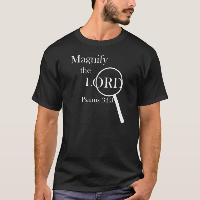 Camiseta El 34:3 del salmo magnifica al SEÑOR (Anverso)