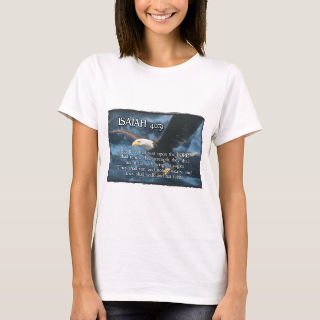 Camiseta El 40:31 de ISAÍAS monta para arriba con las alas (Anverso)