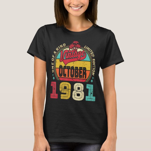 Camiseta El 41º cumpleaños inmaculado desde octubre de 1981 (Anverso)