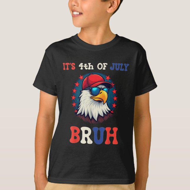 Camiseta El 4 De Julio Bruh Bald Eagle Patriótico Americano (Anverso)