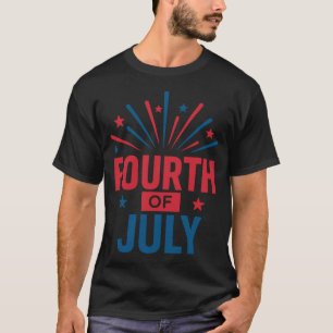Camiseta El 4 de julio, diseño de fuegos artificiales en ne