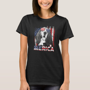 Camiseta El 4 De Julio, El Hound Basset, La Bandera Estadou