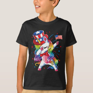 Camiseta El 4 De Julio El Tío Unicornio Sam Chica La Bander