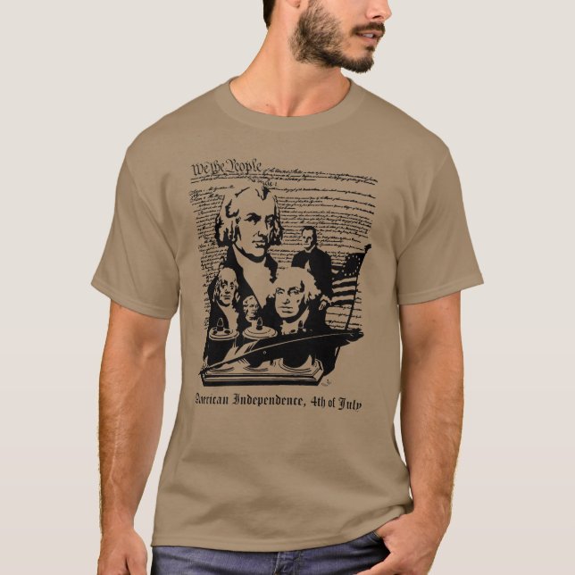Camiseta el 4 de julio - nosotros la gente - bandera de los (Anverso)