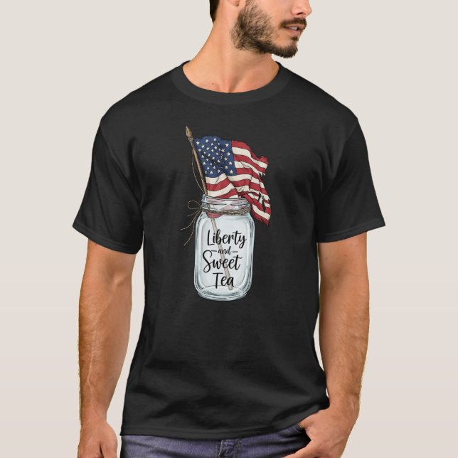 Camiseta El 4 de julio, té dulce y arte de la libertad (Anverso)