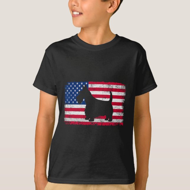Camiseta El 4 De Julio, Un Perro Terrier De Escocia, Améric (Anverso)