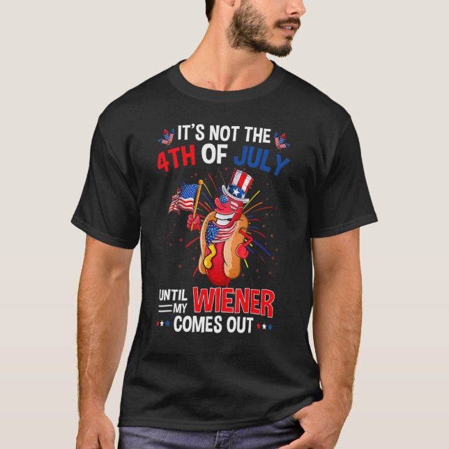 Camiseta El 4 De Julio, Wiener De Perro Caliente Extrae Hum (Anverso)