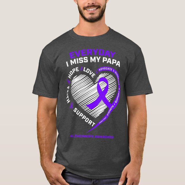 Camiseta El Abuelo Ama La Memoria De Miss Mi Papá Alzheimer (Anverso)