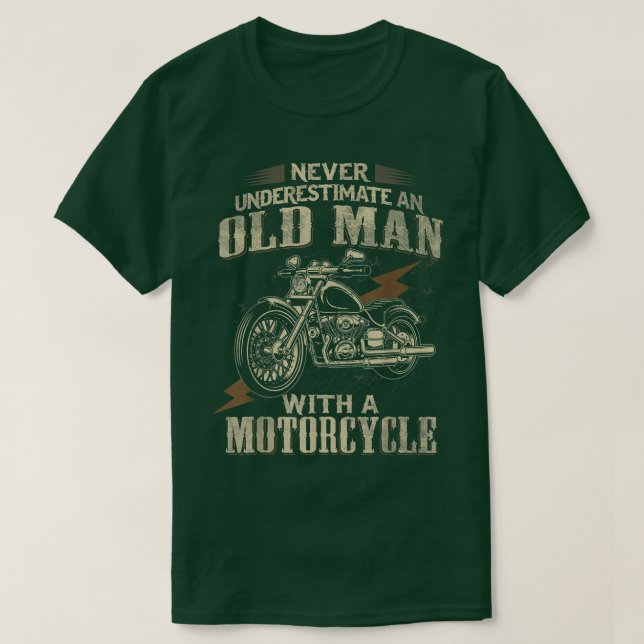 Camiseta El Abuelo Biker Nunca Subestima A Un Viejo Con (Diseño del anverso)