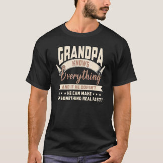 Camiseta El abuelo de los hombres sabe todo el día del padr