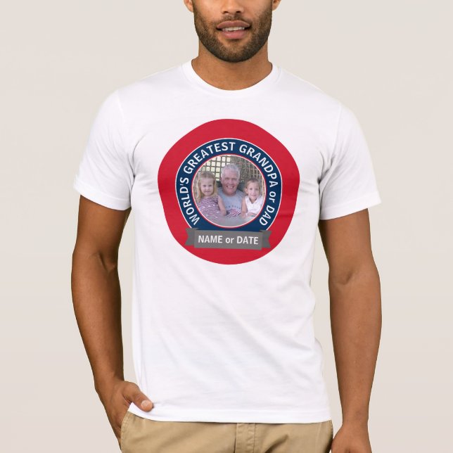 Camiseta El abuelo de papá más grande del mundo foto azul r (Anverso)