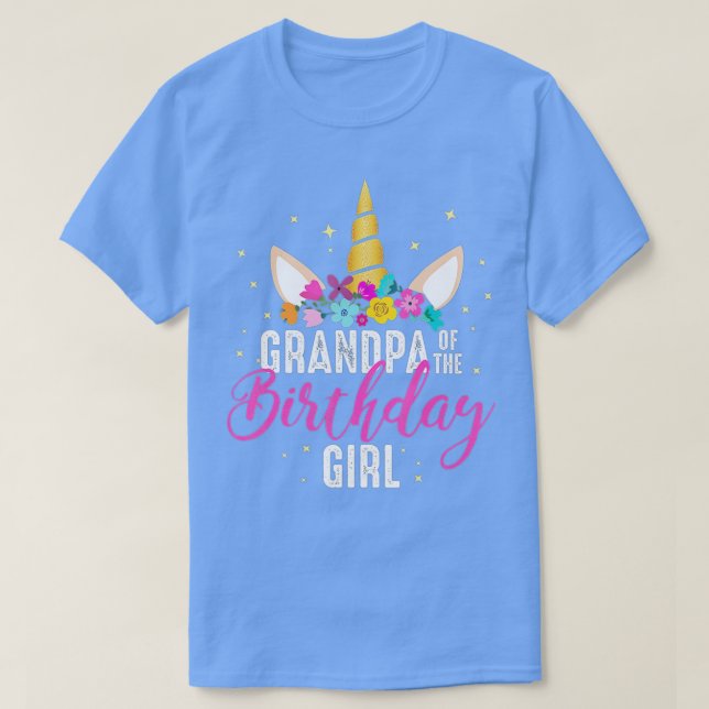 Camiseta El Abuelo Del Chica De Cumpleaños El Abuelo Regalo (Diseño del anverso)