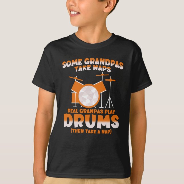 Camiseta El abuelo es el mejor baterista con palos (Anverso)