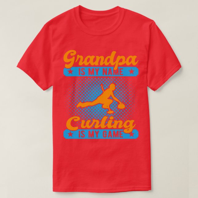 Camiseta El abuelo es mi nombre curling es mi juego diverti (Diseño del anverso)