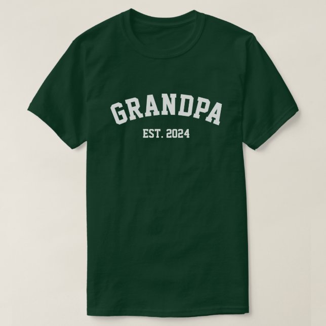 Camiseta El abuelo Est. Fecha, nuevo abuelo personalizado (Diseño del anverso)
