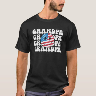 Camiseta El abuelo estadounidense Retro Groovy 4 de julio s