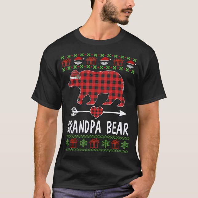 Camiseta El Abuelo Lleva Pajamas Familiares De Santa Roja P (Anverso)