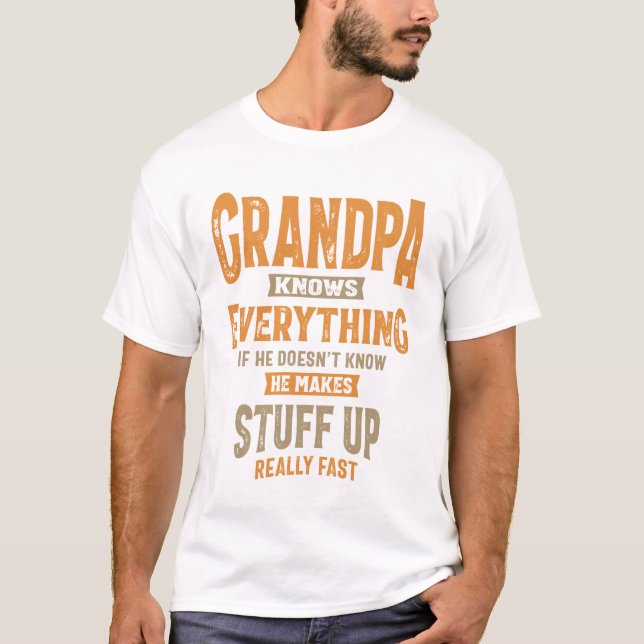 Camiseta El abuelo lo sabe todo | Papá y abuelo (Anverso)
