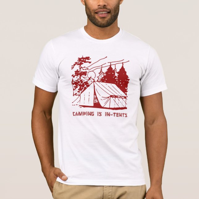 Camiseta El acampar es escena de los intentos, roja (Anverso)