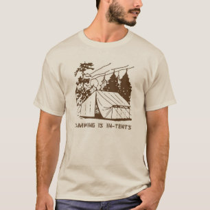 Camiseta El acampar es intentos escena, Brown