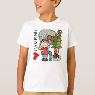 Camiseta El acampar rubio del amor del chica I