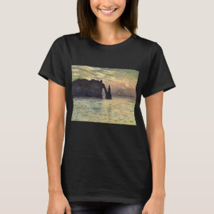 Camiseta El acantilado Etretat, puesta de sol por Claude Mo