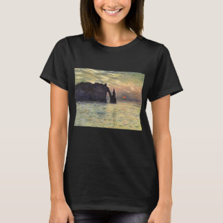 Camiseta El acantilado Etretat, puesta de sol por Claude Mo