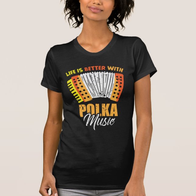 Camiseta El acordeón de música polaca bailando (Anverso)