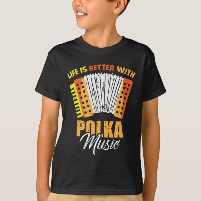 Camiseta El acordeón de música polaca bailando (Anverso)