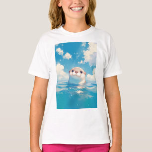 Camiseta El Acuático Mundo de una Nutria Adorable