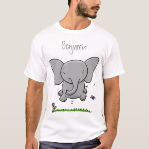 Camiseta El adorable y adorable ilustracion de elefantes be