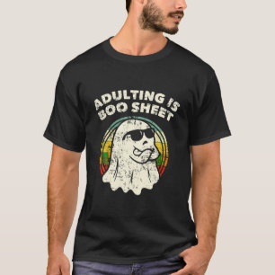 Camiseta El adulto es la hoja de boo Ghost Retro Halloween 