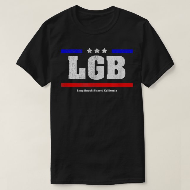 Camiseta El Aeropuerto LGB Long Beach Permite Volar Patriót (Diseño del anverso)