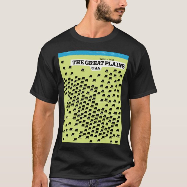 Camiseta El afiche de viaje de Great Plains USA. (Anverso)