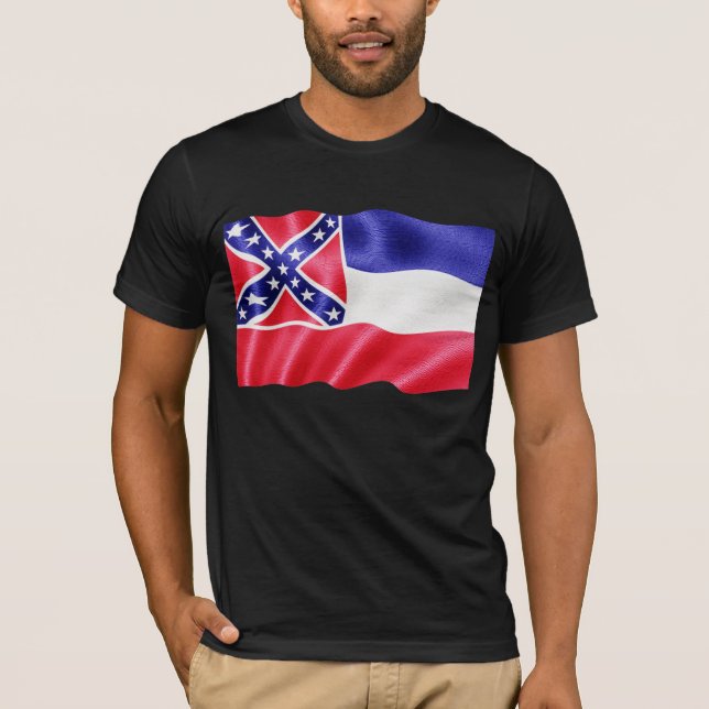 Camiseta El agitar de la bandera del estado de Mississippi (Anverso)