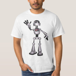 Camiseta el agitar de semitono del individuo del robot de