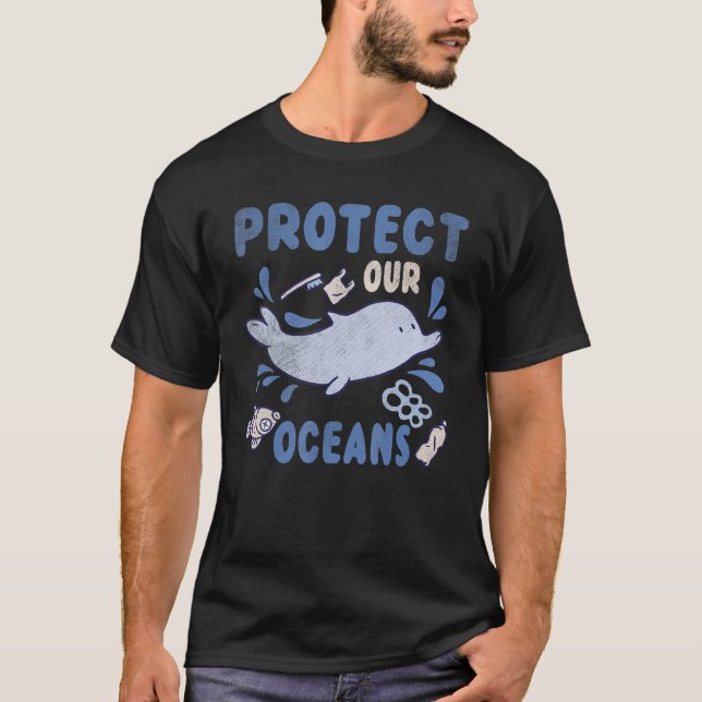 Camiseta El agua del planeta de los delfines animales prote (Anverso)