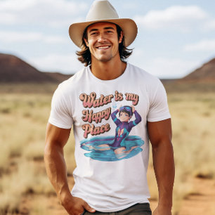Camiseta El Agua Es Mi Lugar Feliz En El Que La Mujer Usa S