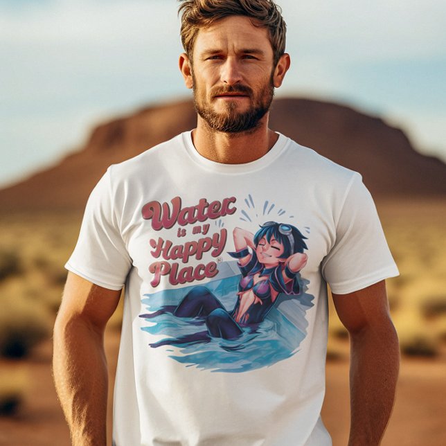 Camiseta El agua es mi lugar feliz sumergido en la serenida (Subido por el creador)