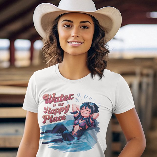 Camiseta El agua es mi lugar feliz sumergido en la serenida (Subido por el creador)