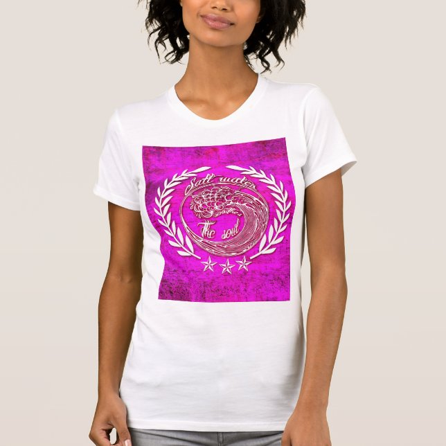 Camiseta El agua salada calma el arte de las ondas del alma (Anverso)
