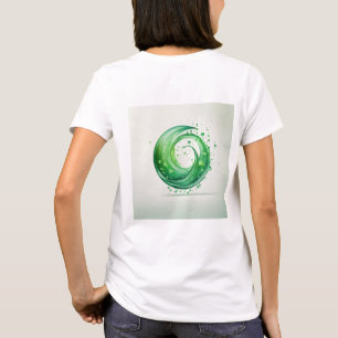 Camiseta El agua verde mínima deja caer el logotipo sobre f